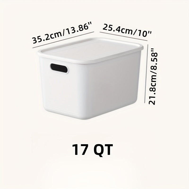 4pcs\u002F8pcs 17-Quart 8.5*10*13.8inch Waterproof Dustproof Modern Stackable Storage Bins with Lids, Handles, Rectangular Flip-Top Plastic Baskets for Shelf Organization, Multi-Purpose Crafts, Snacks, Desk and Dorm Storage, Home Storage