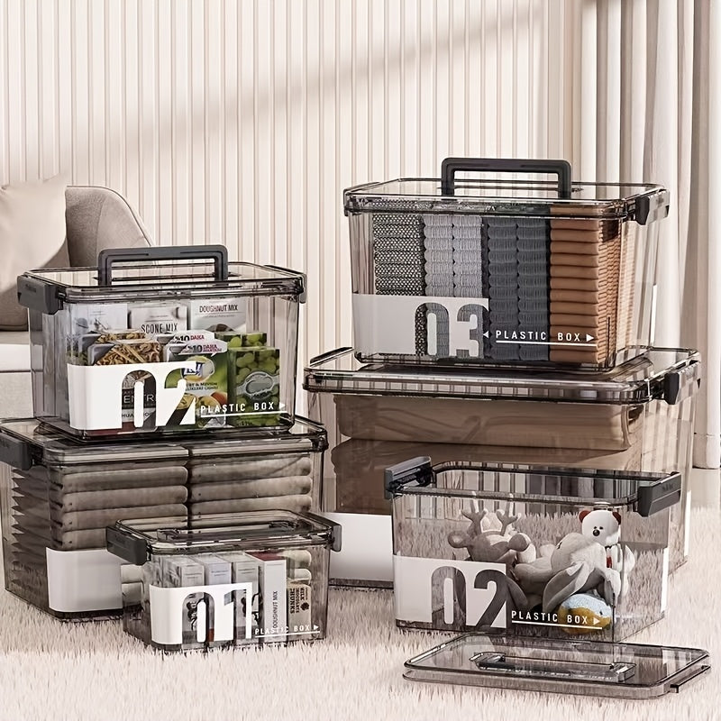 Multi-layer Large-capacity Transparent Waterproof Plastic Storage Box With Handle- Office File Storage Organizer- Portable Medicine Storage Box- Suitable For Office, Home, Travel & Outdoor Use