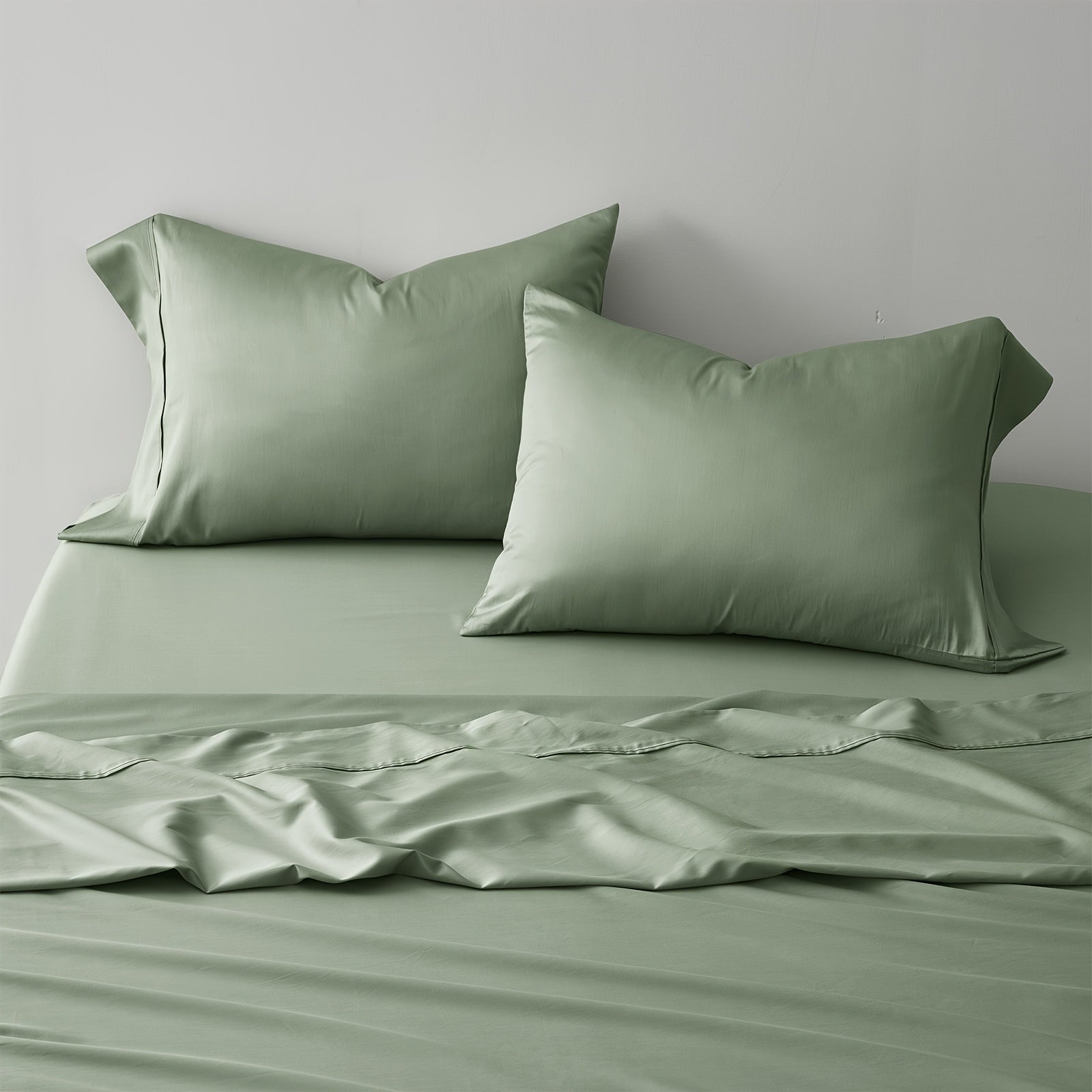 EVERGRACE Cotton Tencel Queen King Size Cooling Sheet Set for Hot Sleepers, 4pcs Silky Luxurious Soft Eucalyptus Lyocell Bedding Set, 1 Flat Sheet, 1 Deep Pocket Fitted Sheet, 2 Shams