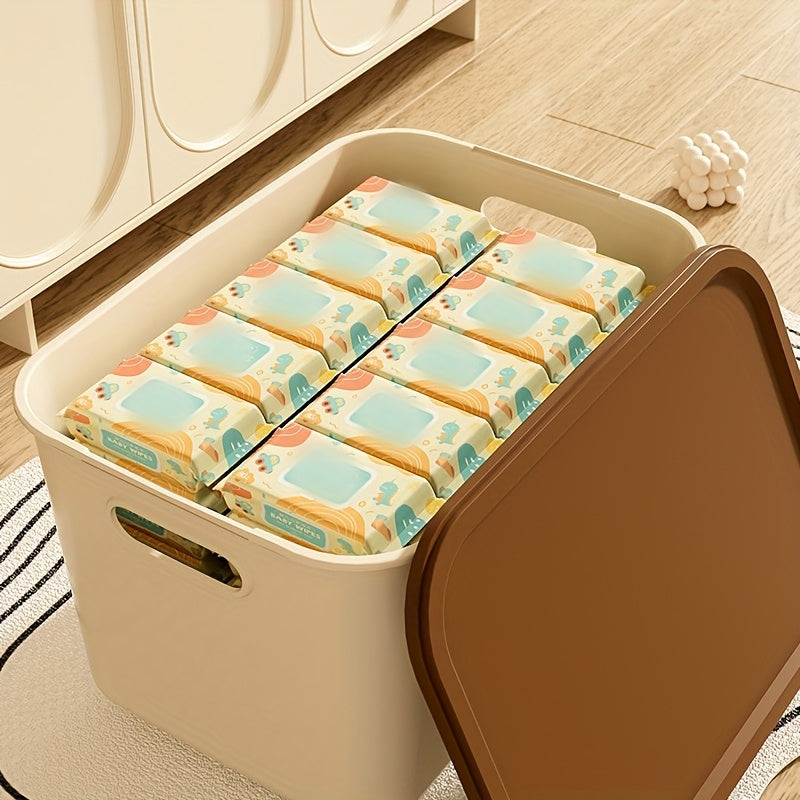 4pcs\u002F8pcs 17-Quart 8.5*10*13.8inch Waterproof Dustproof Modern Stackable Storage Bins with Lids, Handles, Rectangular Flip-Top Plastic Baskets for Shelf Organization, Multi-Purpose Crafts, Snacks, Desk and Dorm Storage, Home Storage