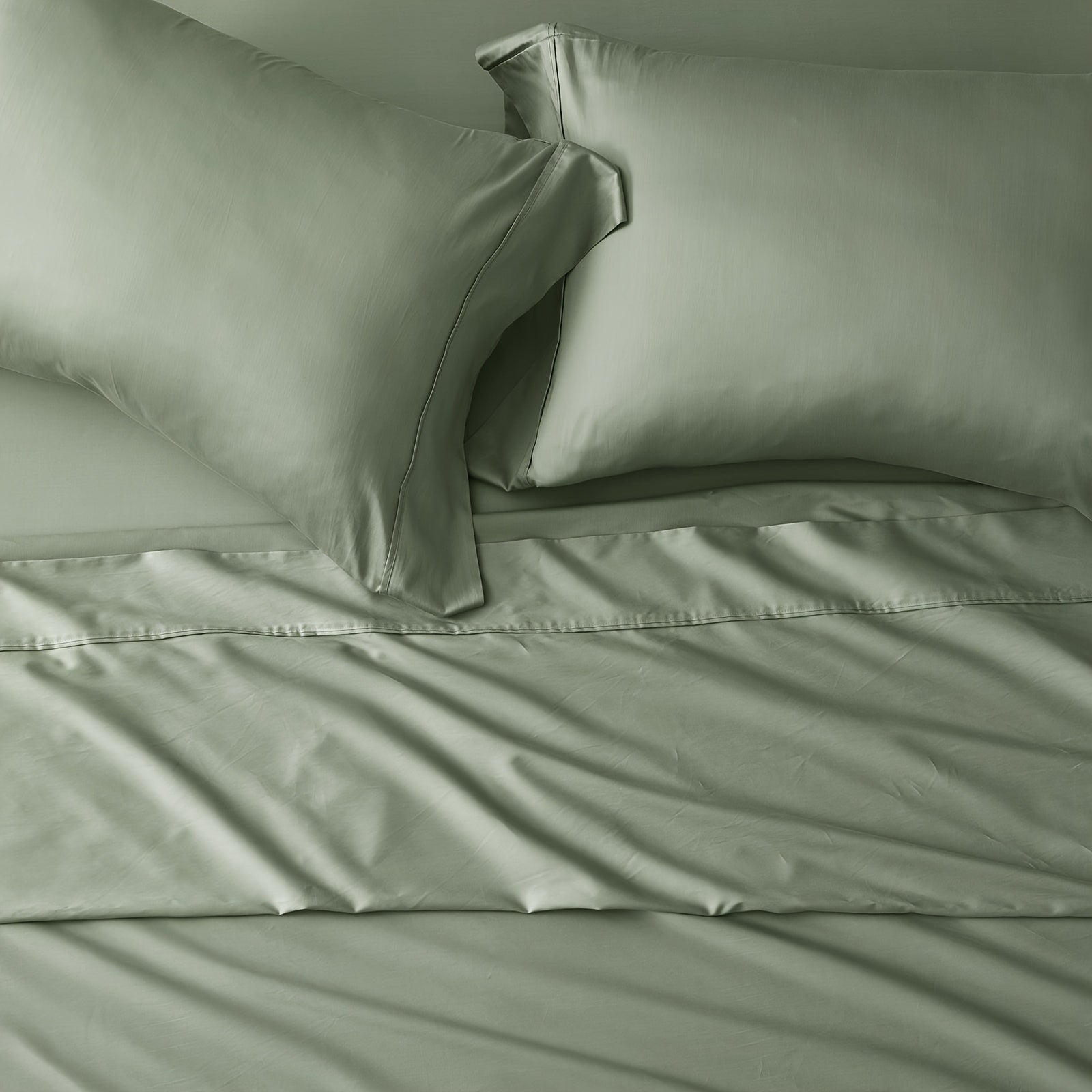 EVERGRACE Cotton Tencel Queen King Size Cooling Sheet Set for Hot Sleepers, 4pcs Silky Luxurious Soft Eucalyptus Lyocell Bedding Set, 1 Flat Sheet, 1 Deep Pocket Fitted Sheet, 2 Shams