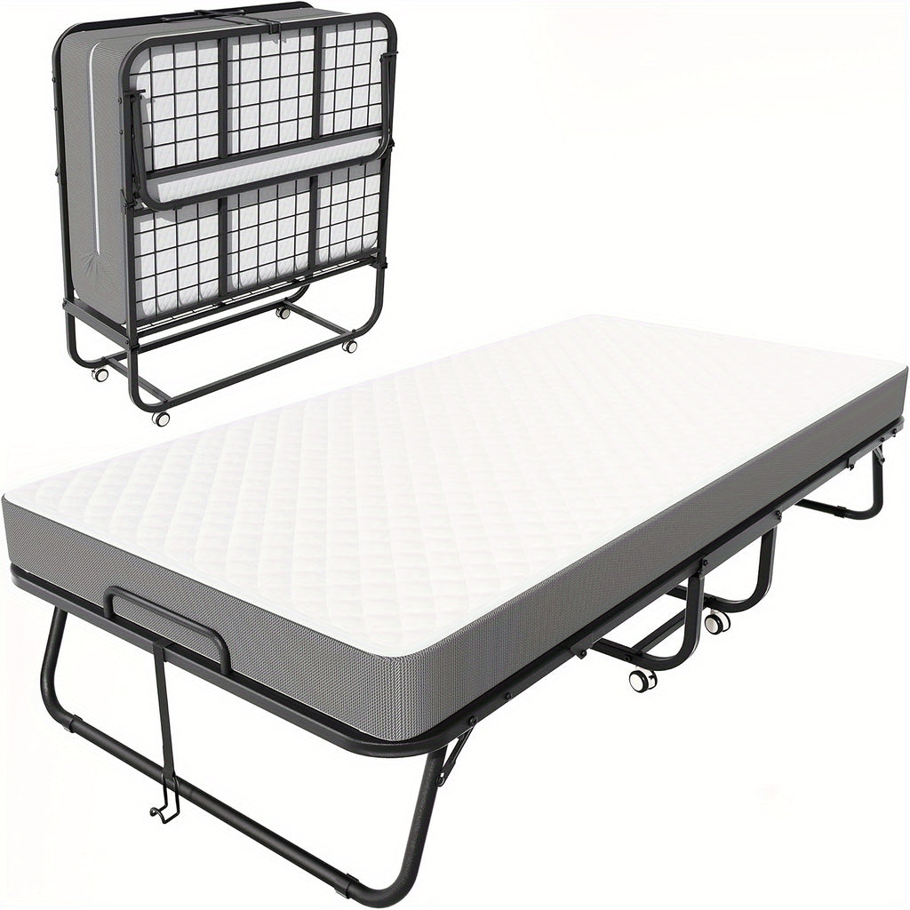 Folding Bed with Mattress, 75\