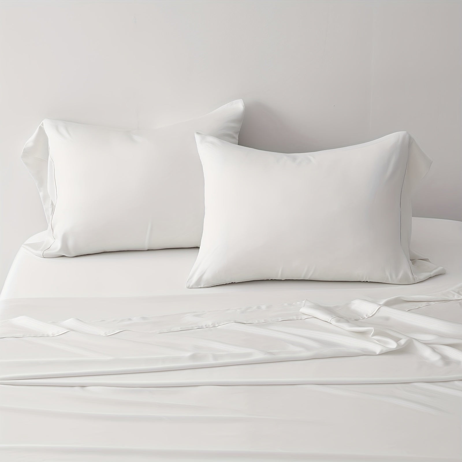 EVERGRACE Cotton Tencel Queen King Size Cooling Sheet Set for Hot Sleepers, 4pcs Silky Luxurious Soft Eucalyptus Lyocell Bedding Set, 1 Flat Sheet, 1 Deep Pocket Fitted Sheet, 2 Shams