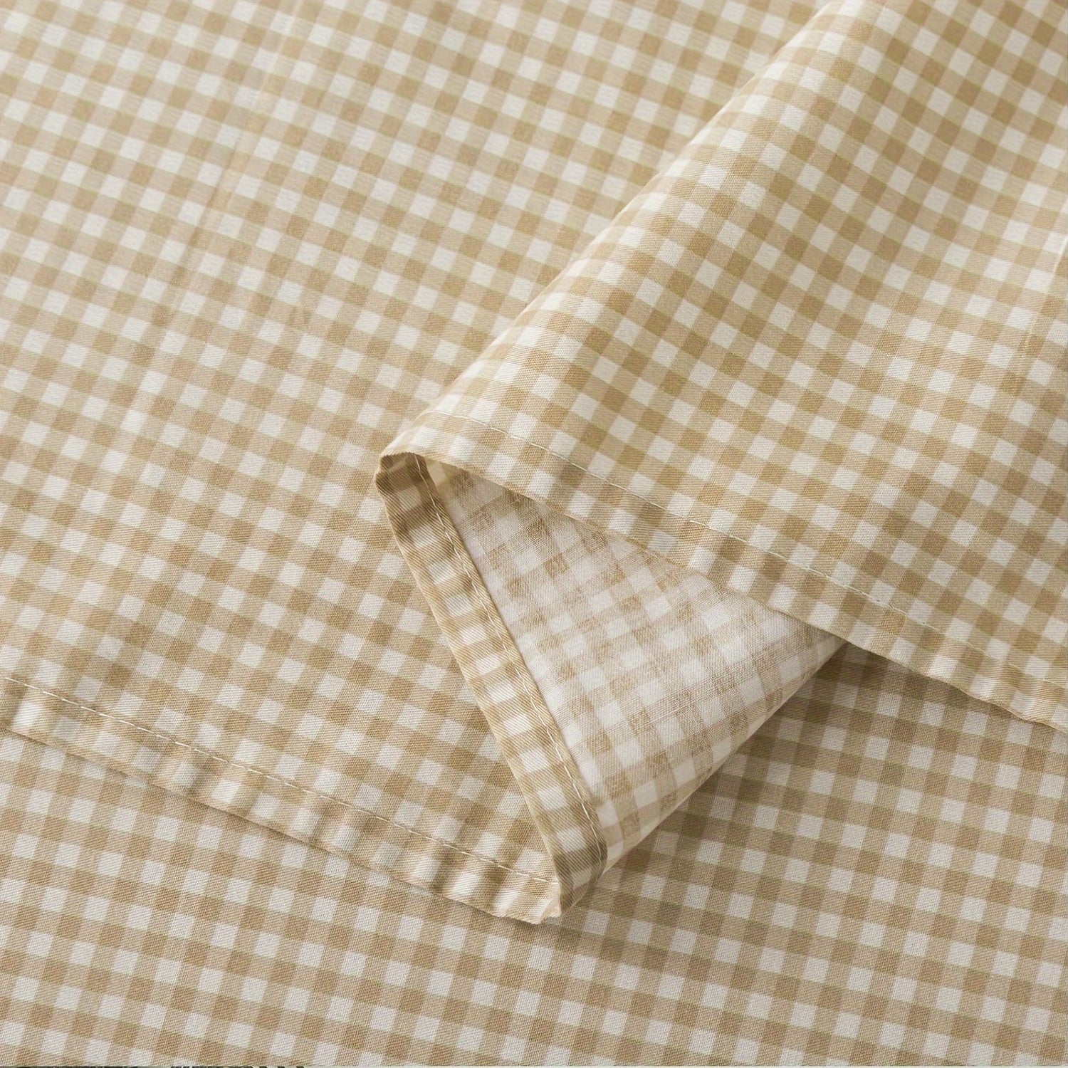 4pcs Soft Breathable Bedding Set - Brown Plaid Deep Pocket Twin\u002FFull\u002FQueen\u002FKing Size Sheets with 2 Pillowcases, 40 Thread Count, All-Season Comfort, Machine Washable