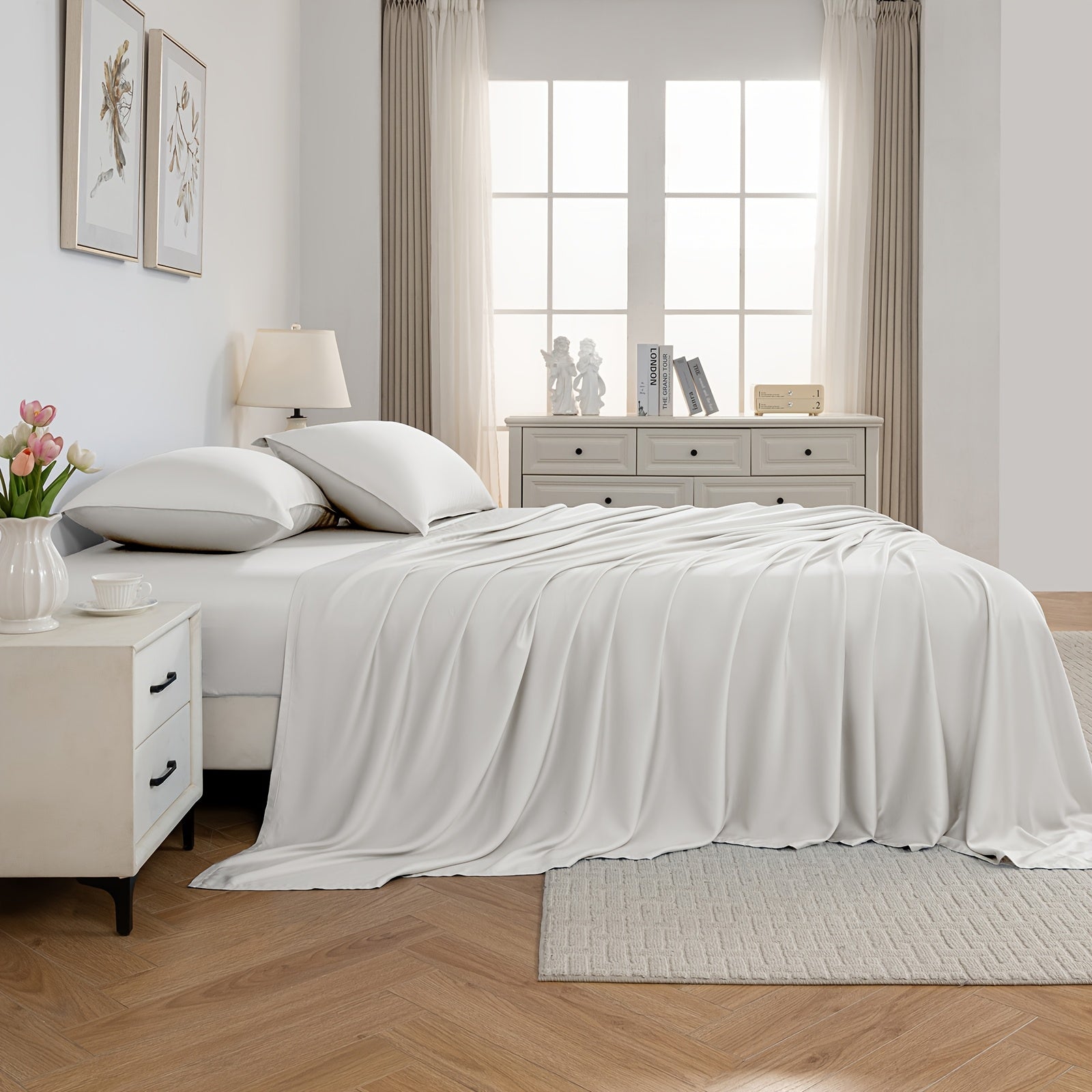 Sheet Set 3pcs\u002F4pcs, 100% Viscose Derived from Bamboo, 16\