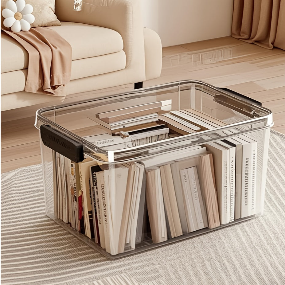 Multi-layer Large-capacity Transparent Waterproof Plastic Storage Box With Handle- Office File Storage Organizer- Portable Medicine Storage Box- Suitable For Office, Home, Travel & Outdoor Use