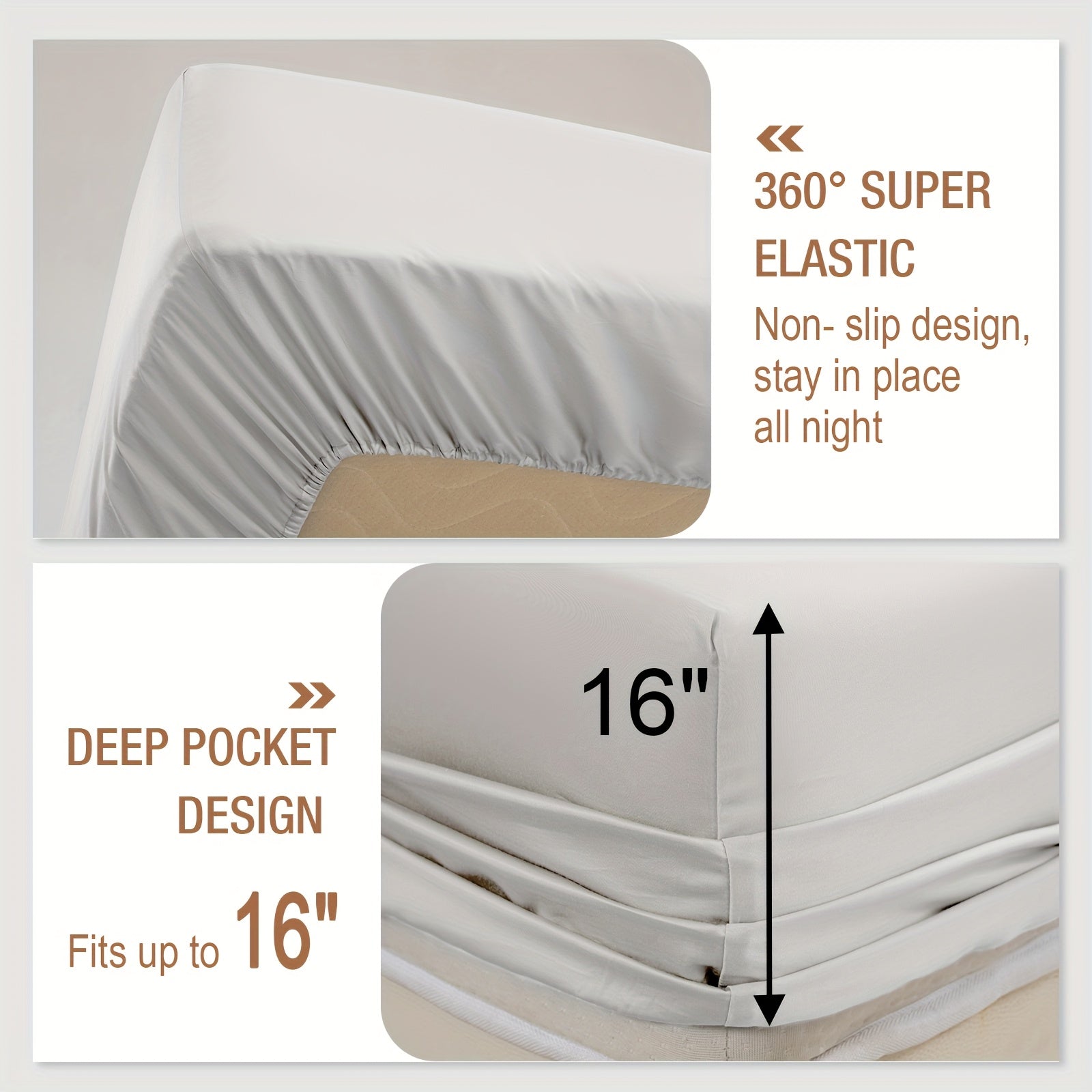 Sheet Set 3pcs\u002F4pcs, 100% Viscose Derived from Bamboo, 16\