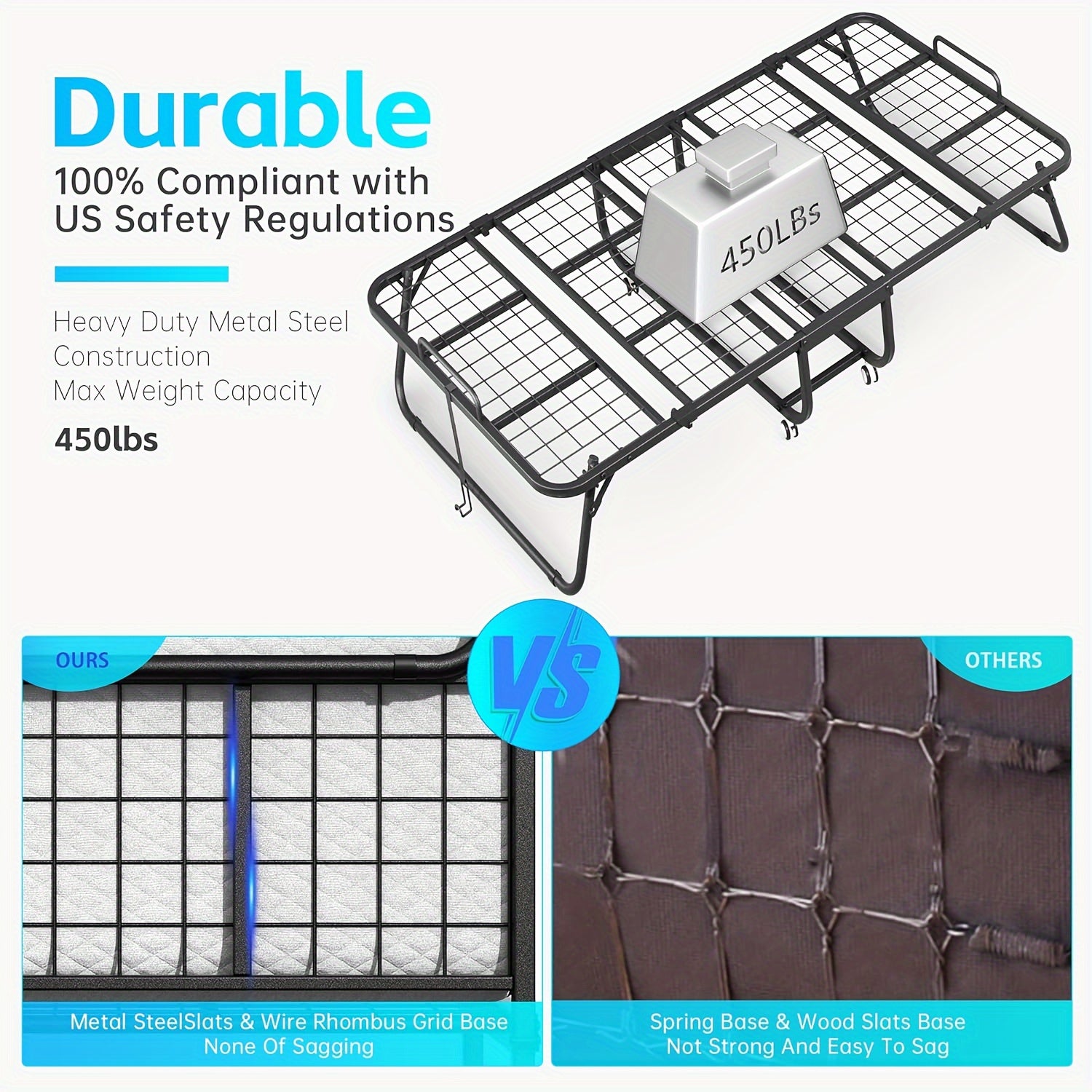 Folding Bed with Mattress, 75\