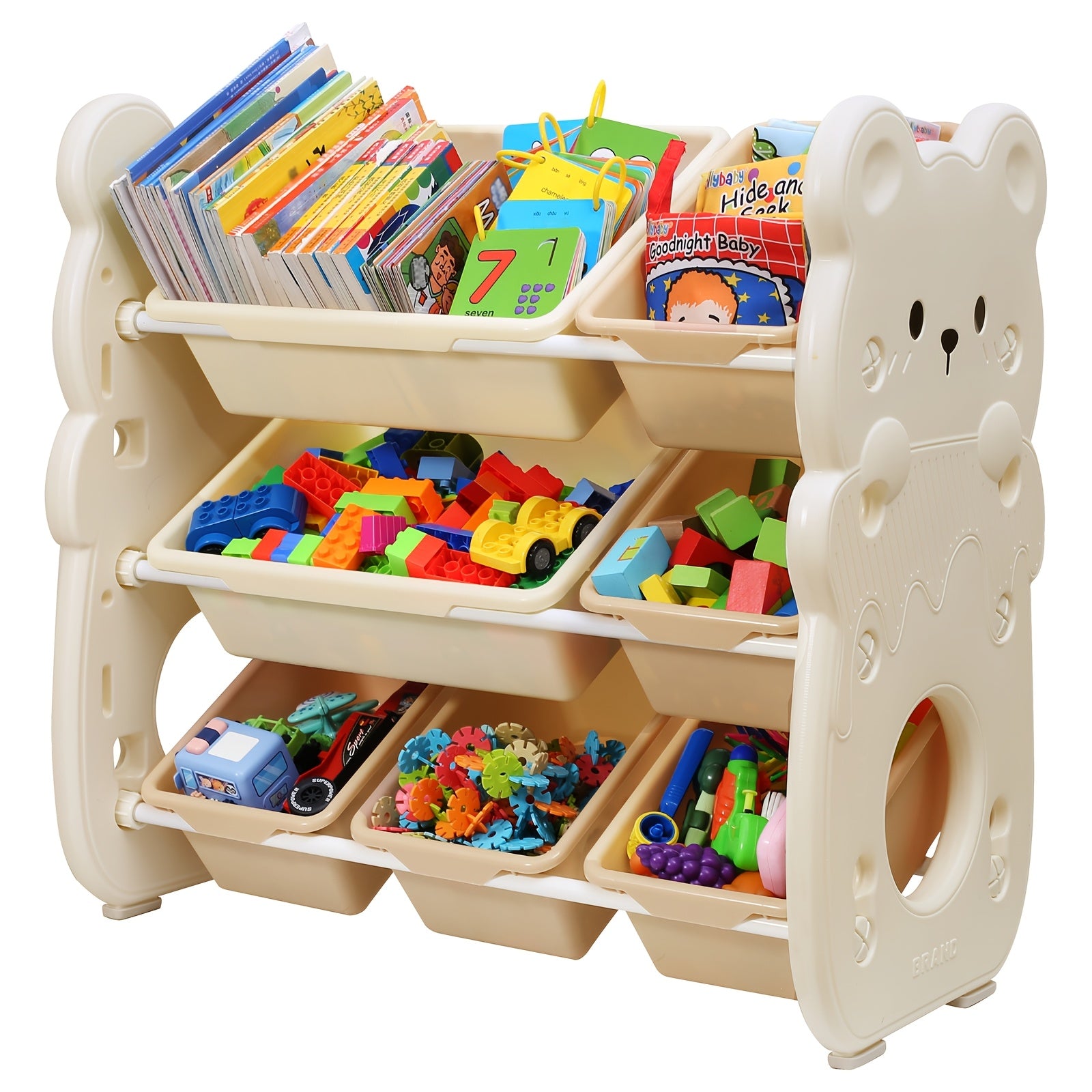 3-Tier Storage Modern Organizer Modern 3-Tier Storage Organizer with Multiple Bins - Stackable Plastic Cabinet for Toys, Books, Clothes - Perfect for Playroom & Bedroom; Kids Christmas Gifts, Stocking Stuffers