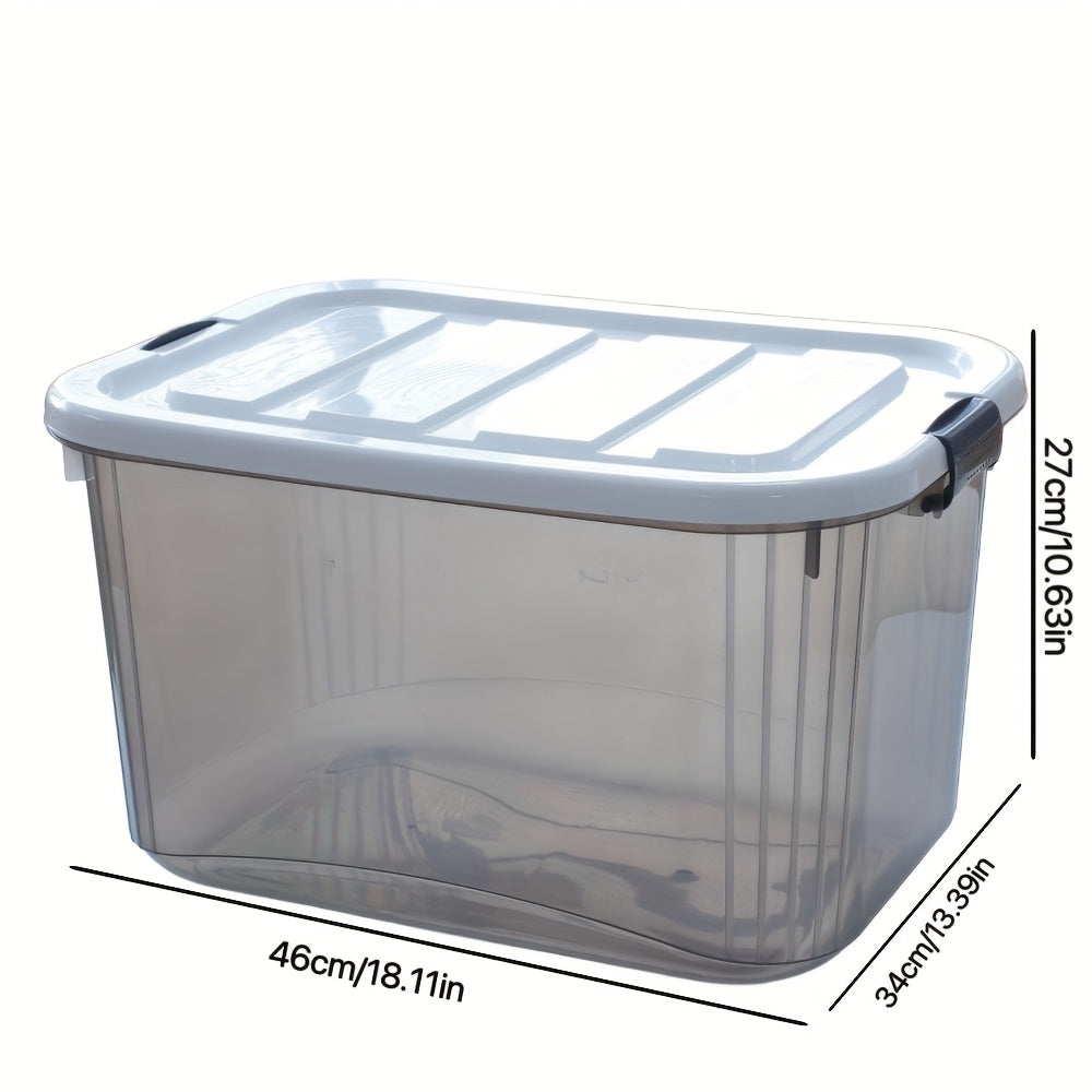 Stackable Storage Containers, 6\u002F4 Pack Clear Plastic Storage Boxes with Locking Buckles for Home Office Closet Organization, Heavy Duty And Space Saving Boxes, Multi-Purpose Locking Design, Closet Garage Kitchen Bathroom, Closet Storage System